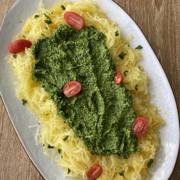 spaghetti-squash-pesto-pasta-precision-oven