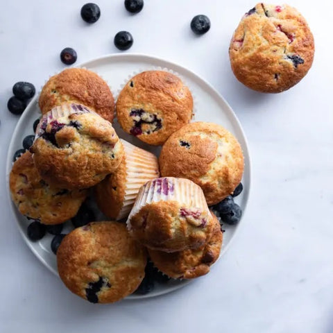mixed berry steam bake muffins