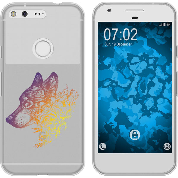 Pixel Silikon-Hülle Floral Wolf M3-3 Case