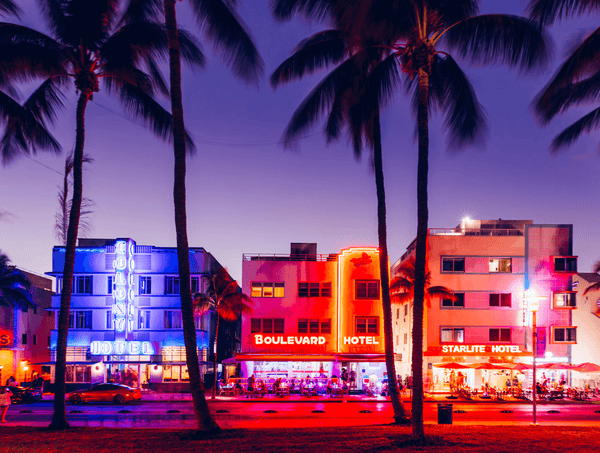 Ocean Drive in Miami during Art Basel.