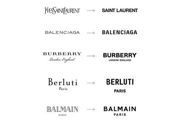 Examples of fashion brands who have changed their brand fonts to be minimal