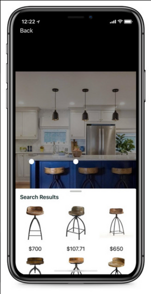 Houzz is an example of a home goods retailer using AI on their website