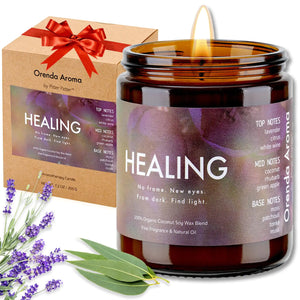 Serenity Lavender & Eucalyptus Aromatherapy Relaxation Healing Candle - Mc.Cross LLC