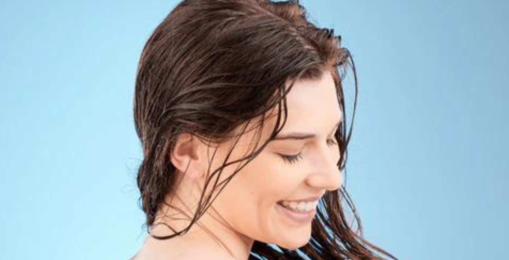 woman washing her hair with tallow