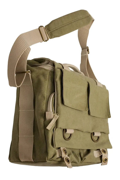 Military musette bag with shoulder strap