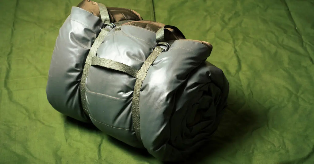 Olive green military sleeping bag