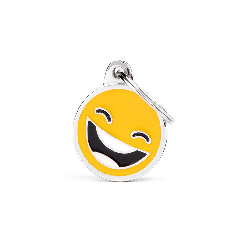 Name tag for dog with engraving Charms Emoji laughs