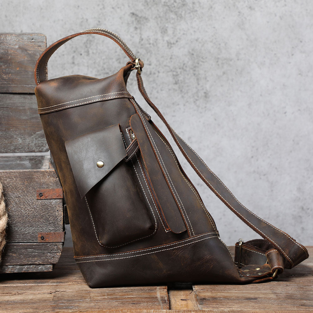 Handmade Original First Layer Cowhide Chest Bag