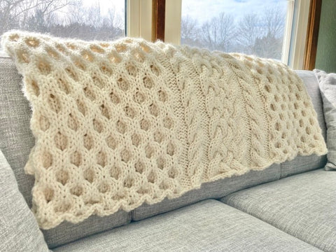 cable knit blanket