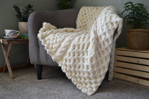cable knit blanket