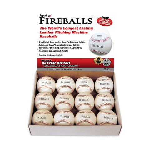 Heater Sports PMBL44_TOP_GRAIN - Top Grain Leather Kevlar Seamed Pitching  Machine Baseballs