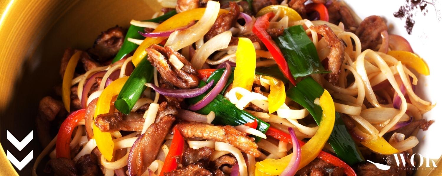 Wok of Fried Vegetables with Noodles