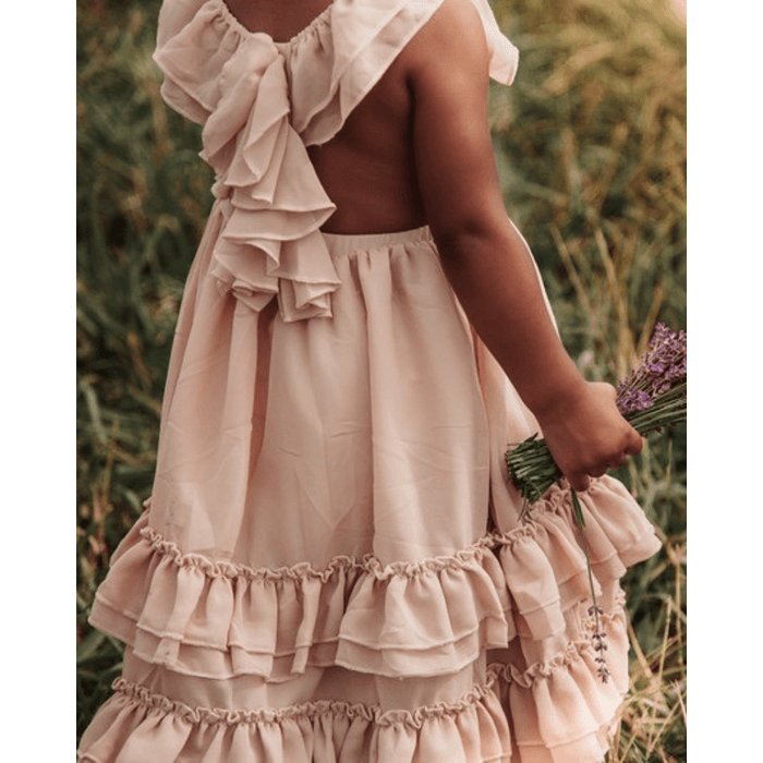 Nellie | Bailey's Blossoms | Infant - Toddler Girl's | Ruffle Maxi Dress | Champagne