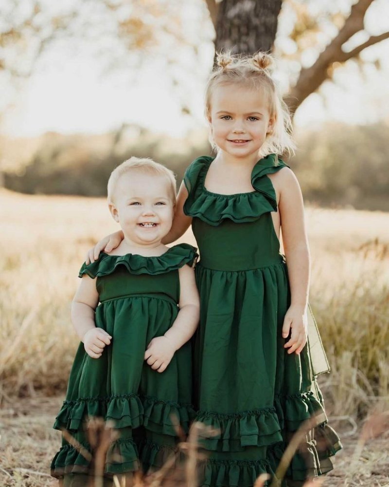 Nellie | Bailey's Blossoms | Infant - Toddler Girl's | Ruffle Maxi Dress | Hunter-FINAL SALE - Charlie Rae product image