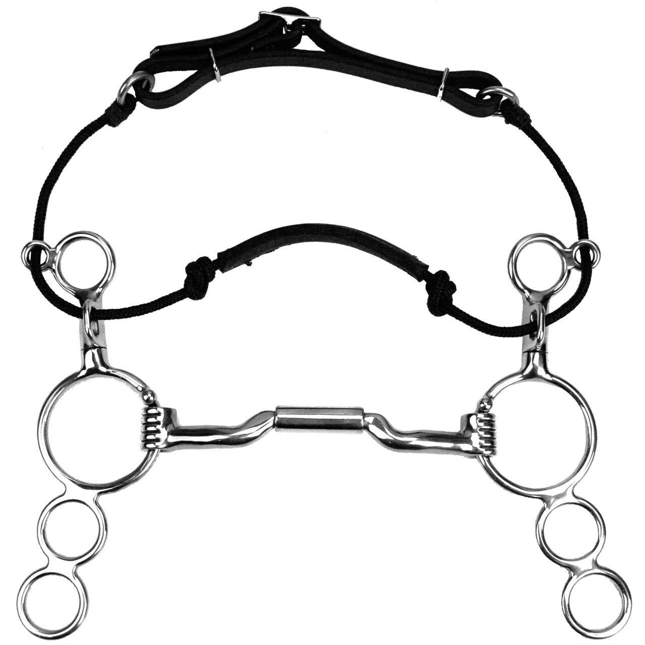 Myler 3-Ring Combination Bit - 6" Shank With Sweet Iron Mullen Barrel Low Port 5 Inch Mouth Copper Inlay Mb 06
