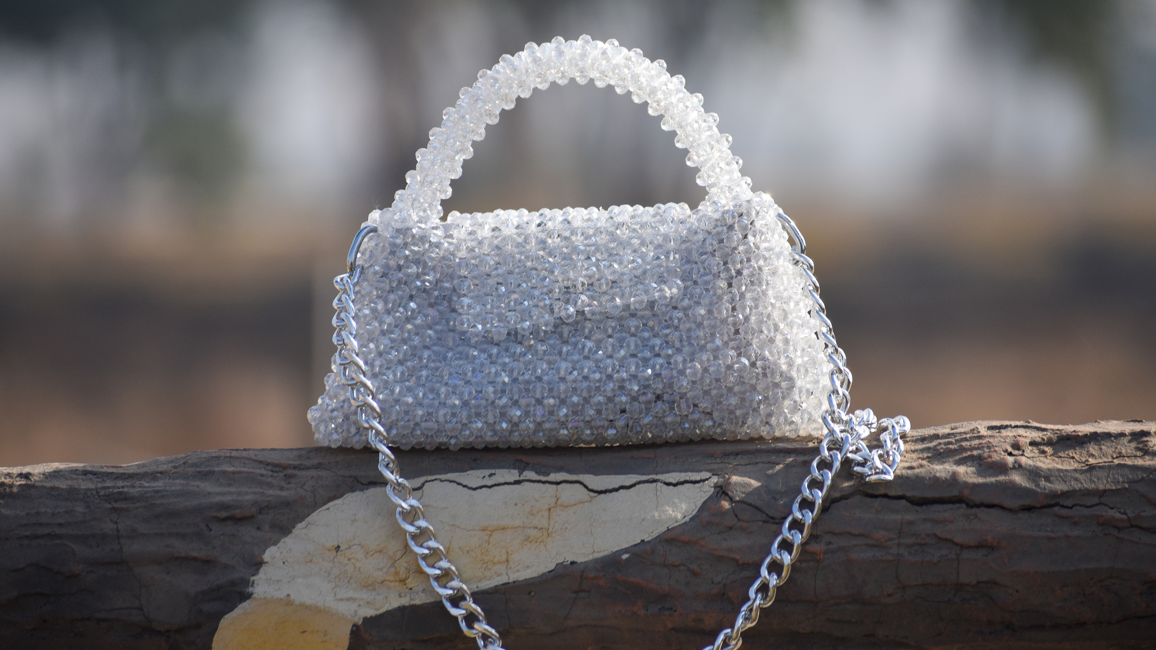 white crystal bag