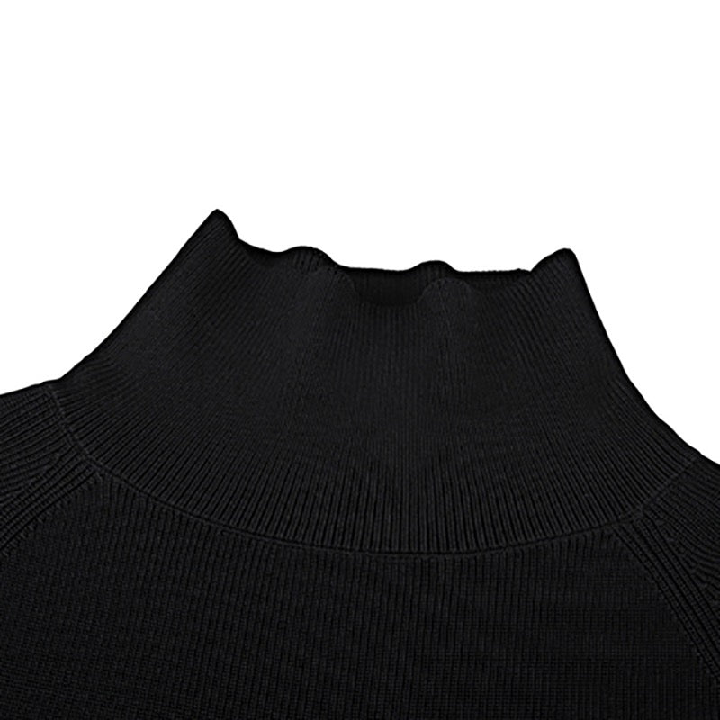 👩‍ Plus Size Solid Color Lantern Sleeve Knit Dress – milgomo
