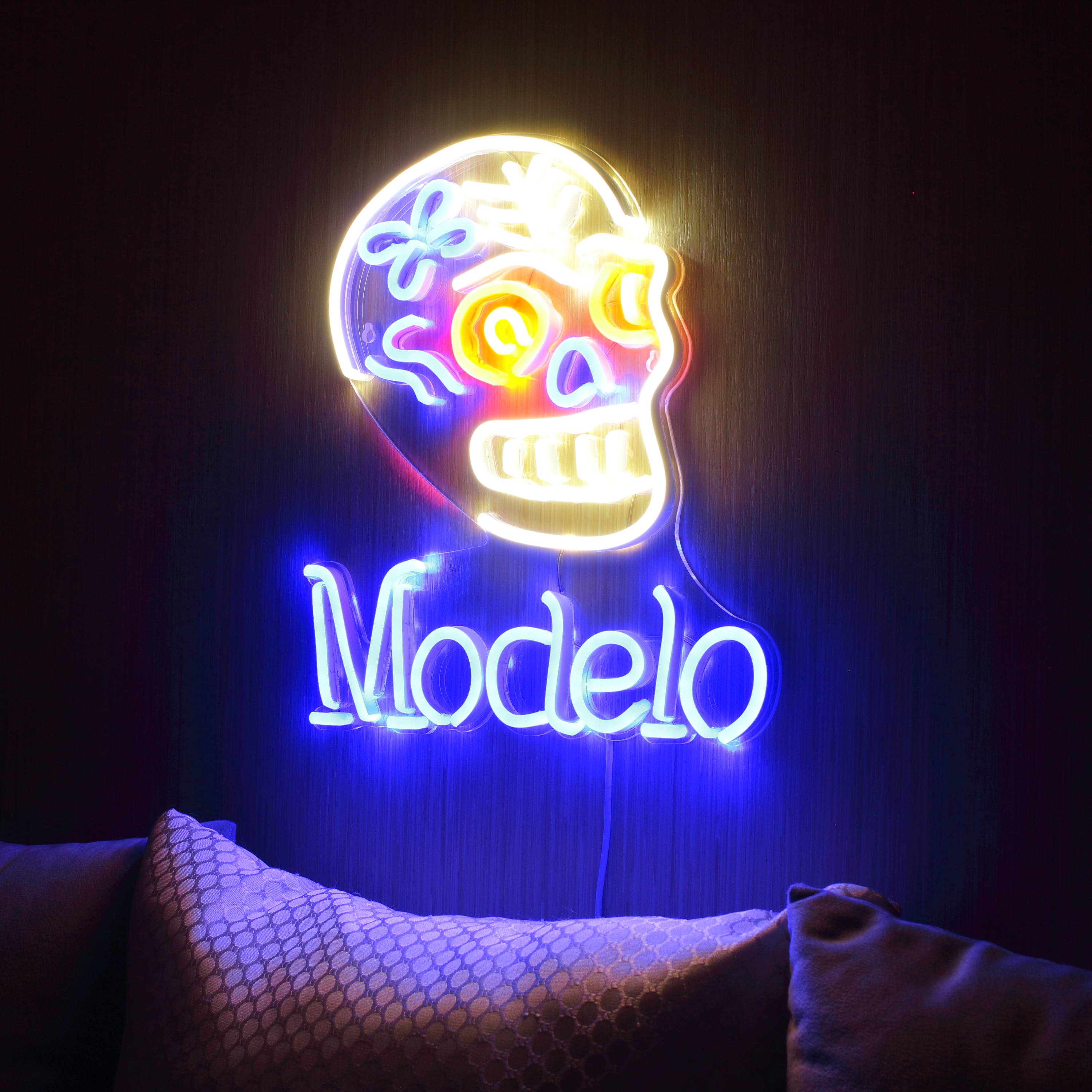 Modelo Beer with Skull Large Flex Neon LED Sign|PRO LED SIGN