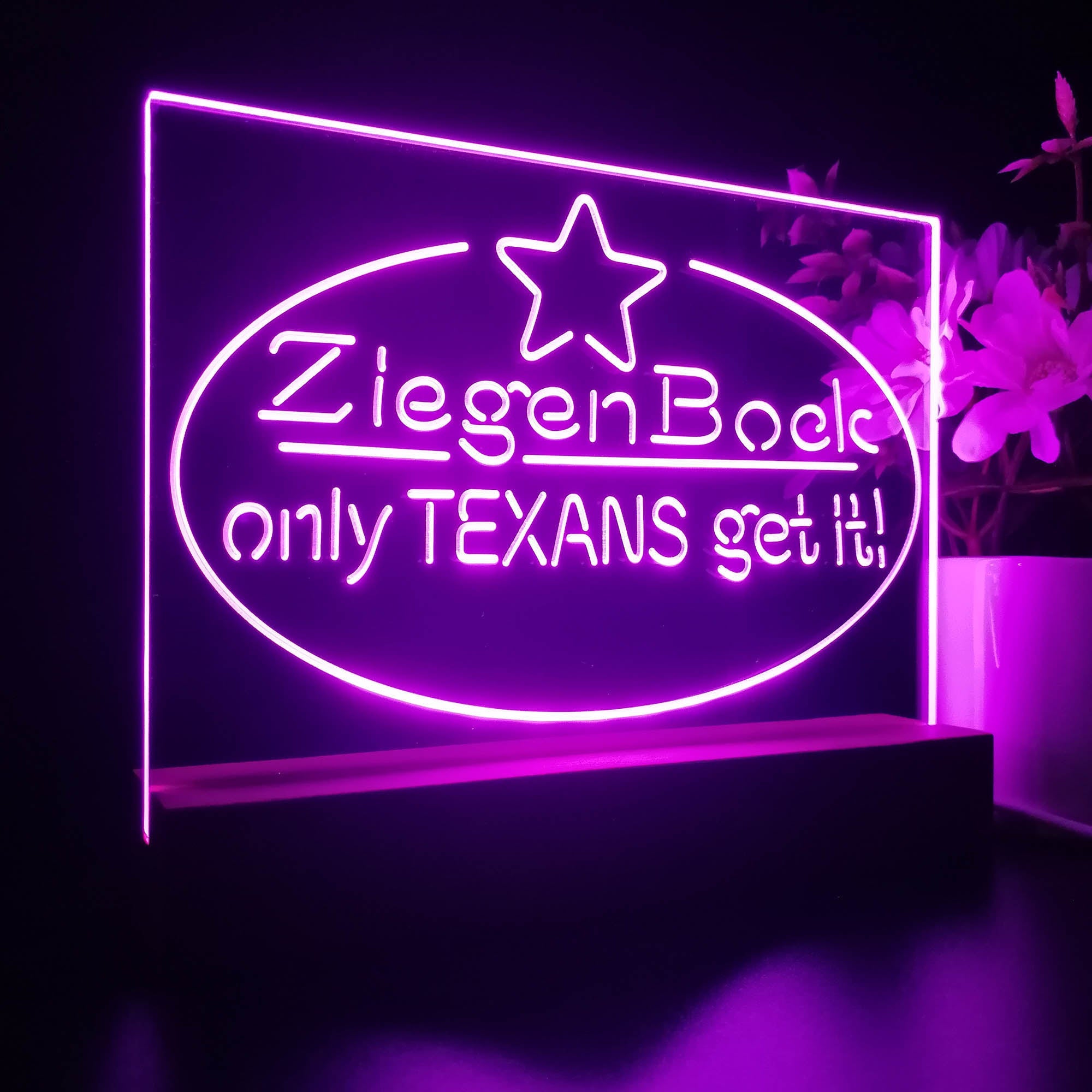 ZiegenBock Amber Only Texans Get it Neon Sign Pub Bar Lamp