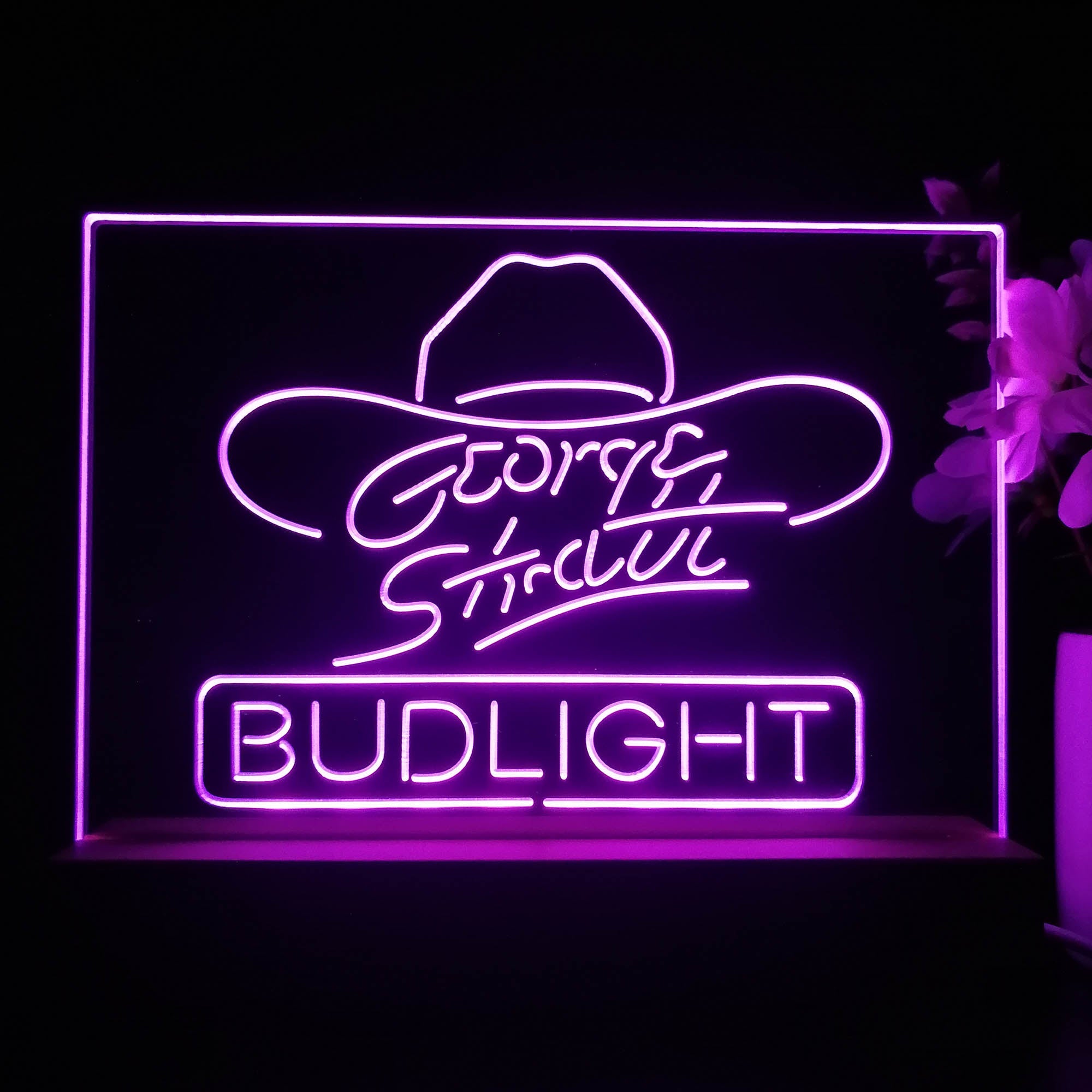Bud Light Cowboys Hat 3D Illusion Night Light Desk Lamp