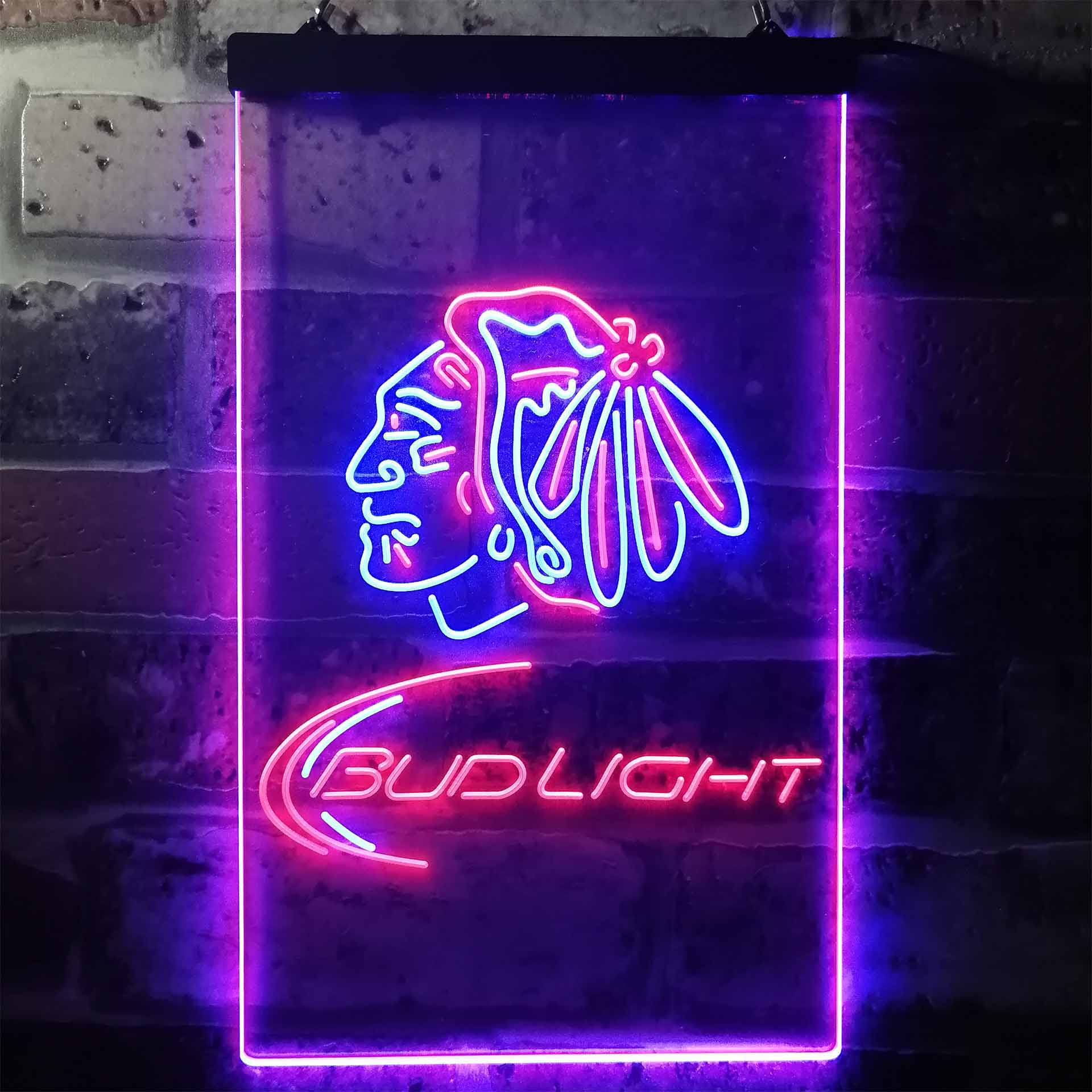 blackhawks bud light neon