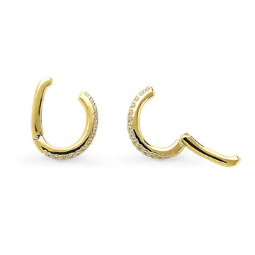CZ Ear Cuffs in Gold Flashed Sterling Silver