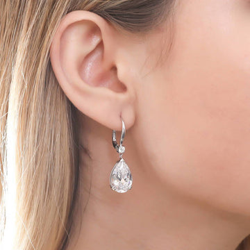 LV Style Round Full Zirconia Earrings with Logo – El blin-blín