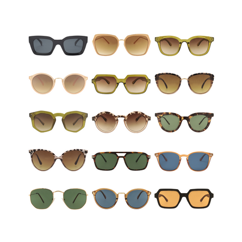 Set of silhouettes of various types of sunglasses. Faces shapes to glasses  frames comparison scheme. Vector illustration. Stock Vector | Adobe Stock