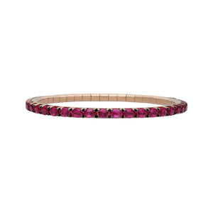 8.15CT Oval-Cut Ruby Stretch Tennis Bracelet - Brandon Boswell Diamonds