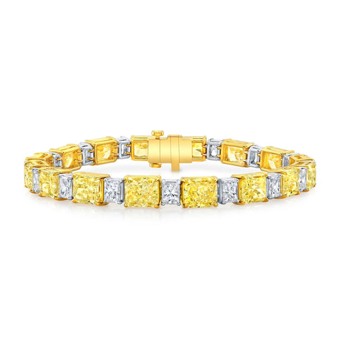 Radiant Cut Fancy Yellow Tennis Bracelet