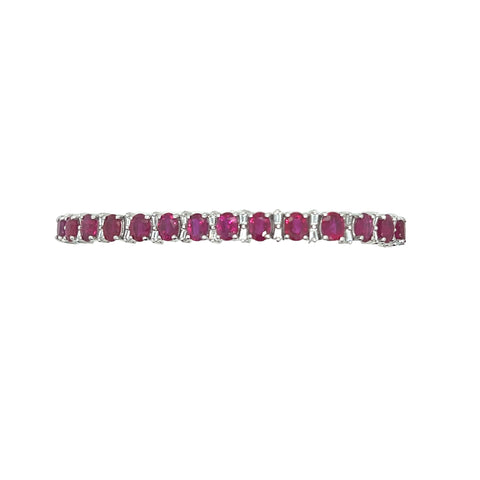 Burmese Ruby and Diamond Tennis Bracelet