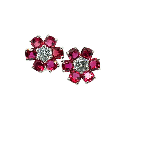 product image of the two flower ruby gemstone ring