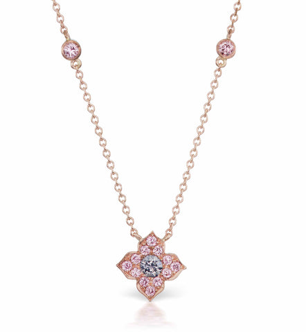 Argyle Blue and Pink Diamond Azalea Necklace
