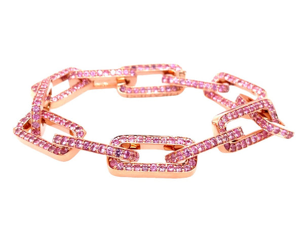 Pink Sapphire Link Bracelet