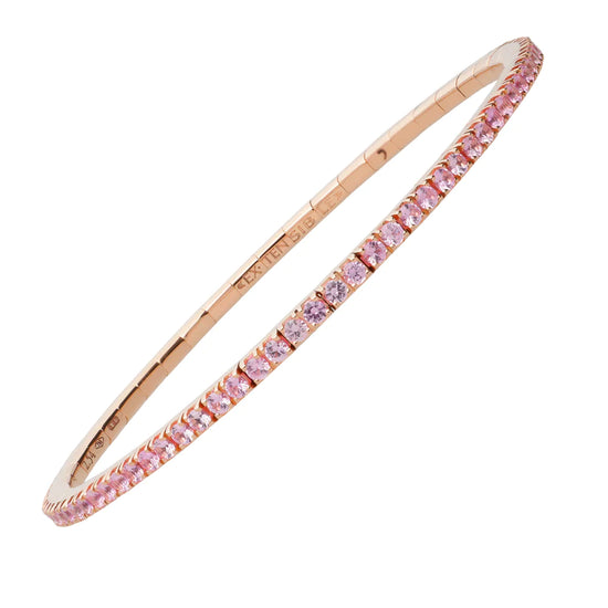 2.54 CT Pink Sapphire Stretch Tennis Bracelet
