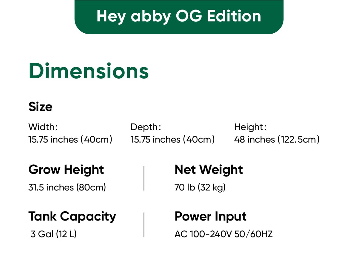 Hey abby OG grow boxes Specs