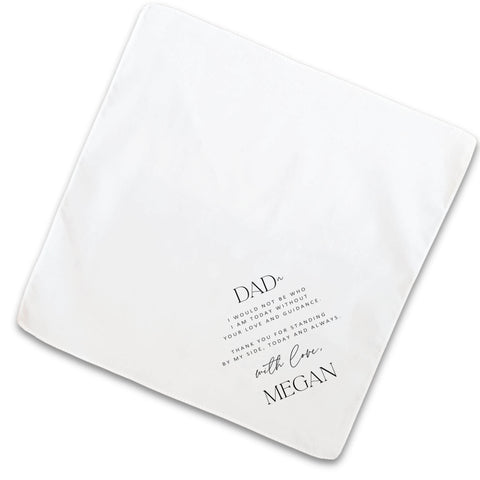 serif father of the bride handkerchief