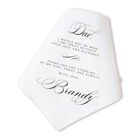 formal script father of the bride handkerchief gift