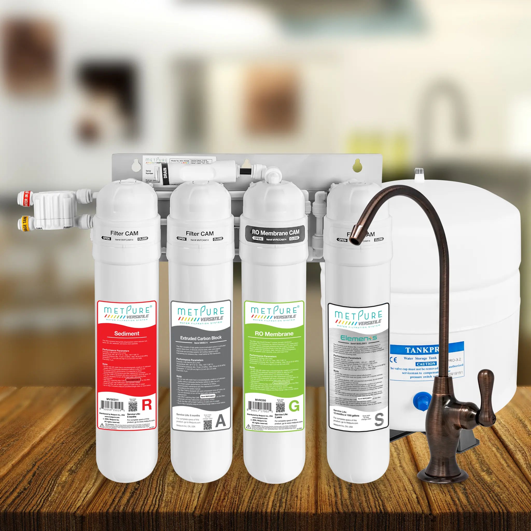 4 Stage Quick Twist Whole House Water Filtration System. Metpure Versatile Customizable Reverse Osmosis RO Water Filtration System. Complete System With Hardware, Filters, Storage Tank, and Faucet. (Select Your System Type and Faucet) - Image 89