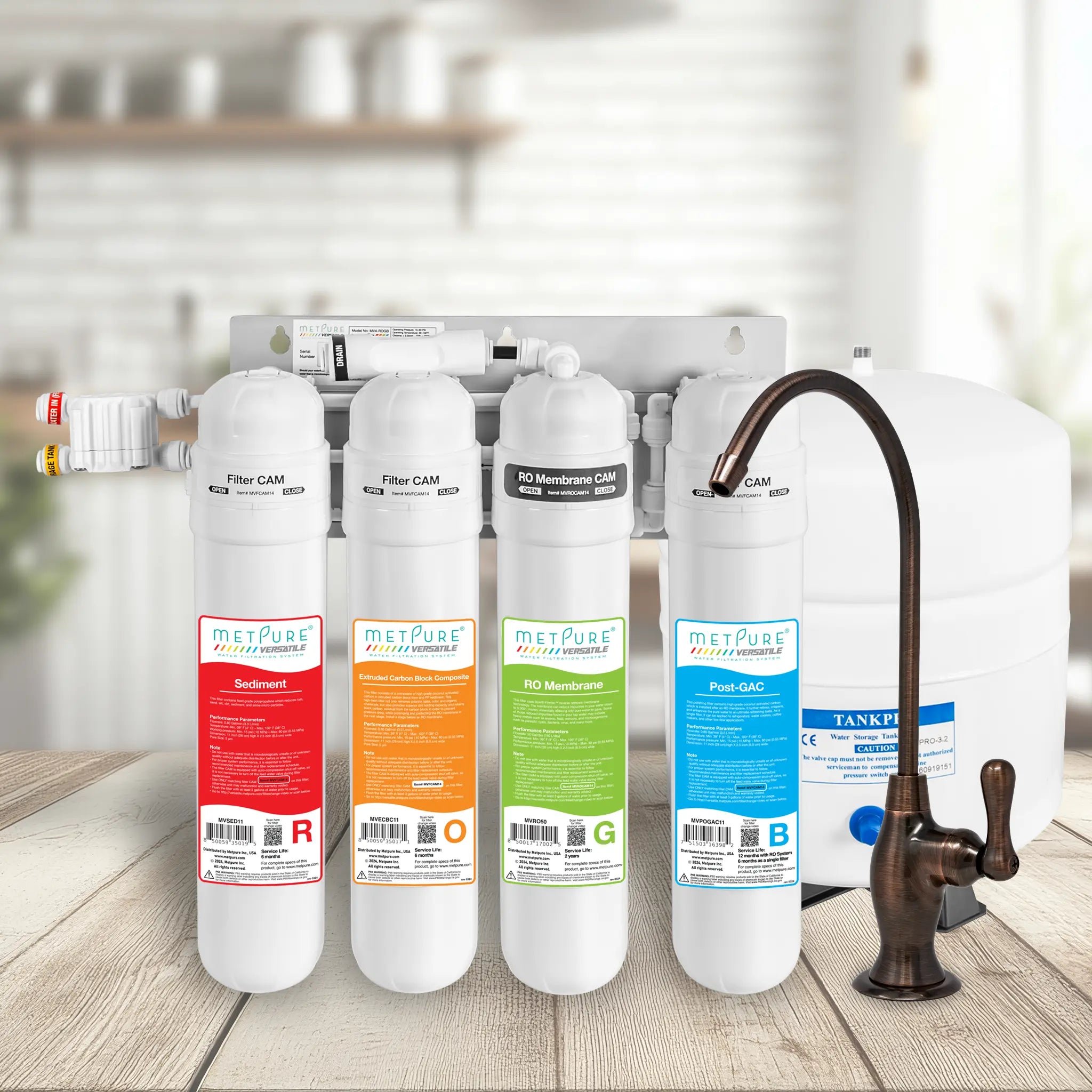 4 Stage Quick Twist Whole House Water Filtration System. Metpure Versatile Customizable Reverse Osmosis RO Water Filtration System. Complete System With Hardware, Filters, Storage Tank, and Faucet. (Select Your System Type and Faucet) - Image 53