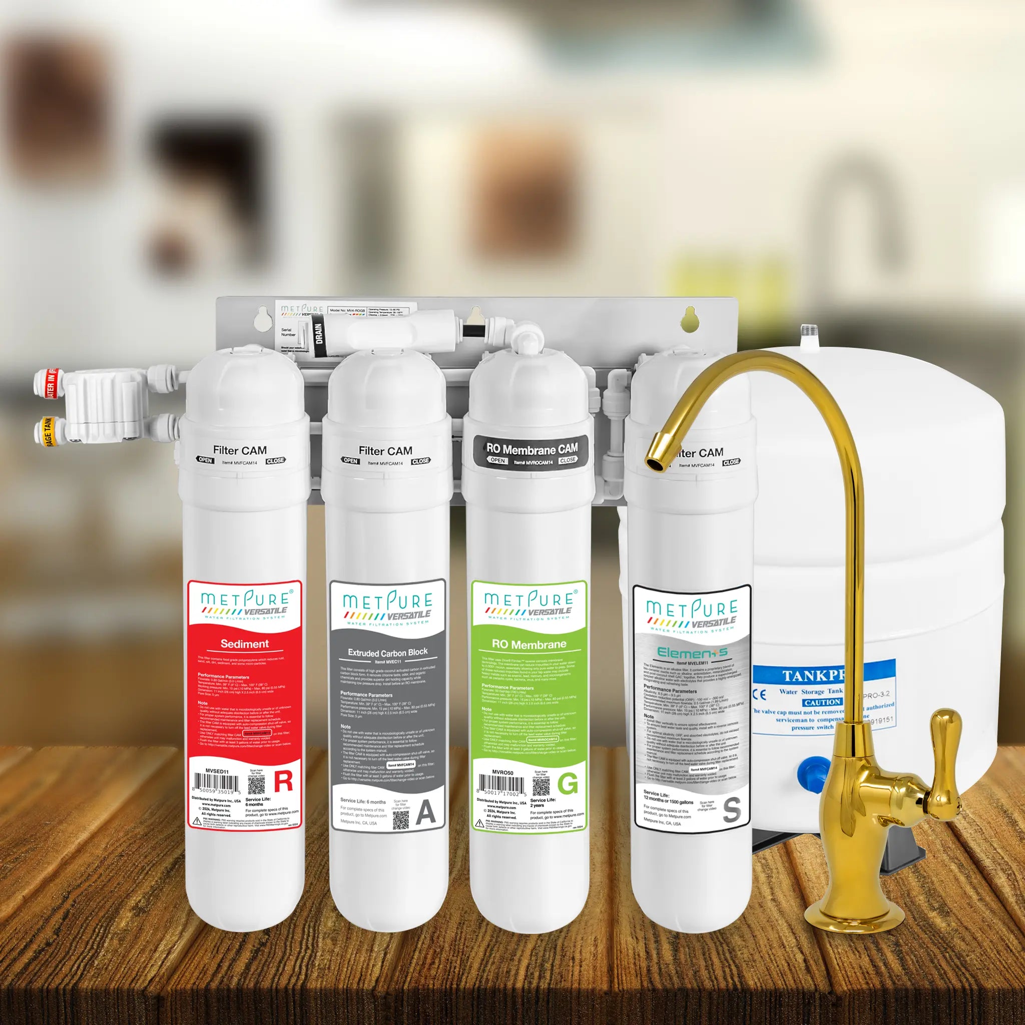 4 Stage Quick Twist Whole House Water Filtration System. Metpure Versatile Customizable Reverse Osmosis RO Water Filtration System. Complete System With Hardware, Filters, Storage Tank, and Faucet. (Select Your System Type and Faucet) - Image 88