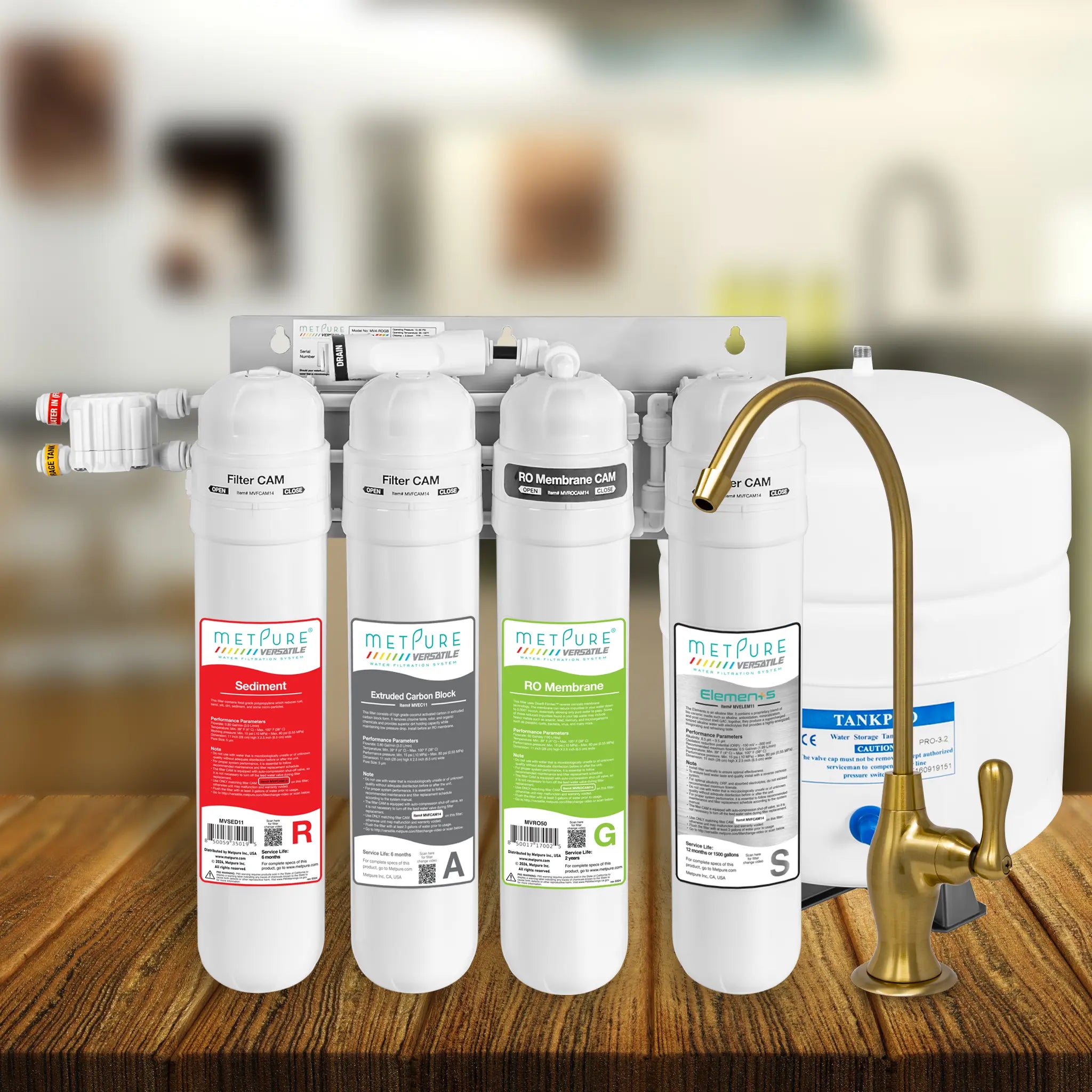 4 Stage Quick Twist Whole House Water Filtration System. Metpure Versatile Customizable Reverse Osmosis RO Water Filtration System. Complete System With Hardware, Filters, Storage Tank, and Faucet. (Select Your System Type and Faucet) - Image 84