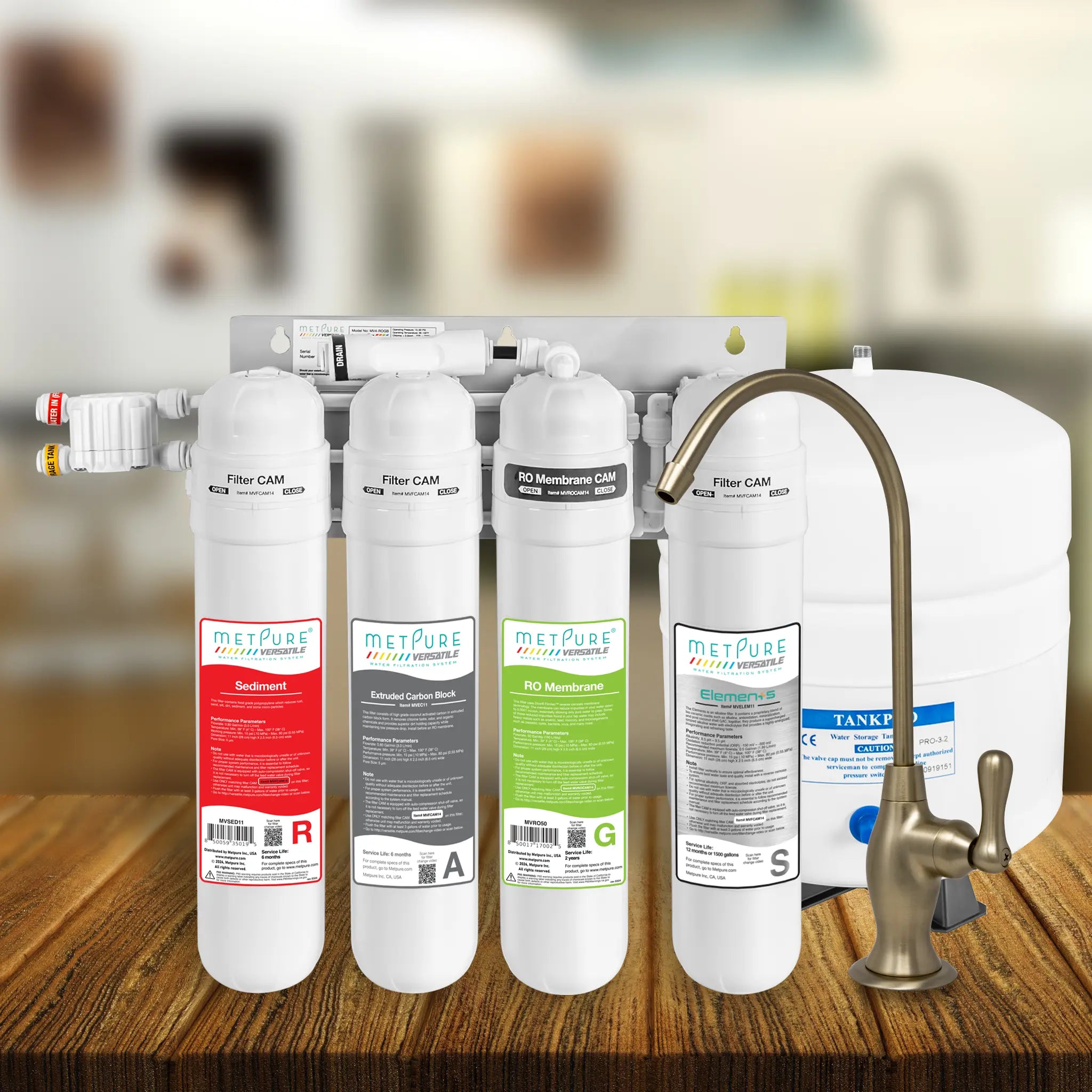 4 Stage Quick Twist Whole House Water Filtration System. Metpure Versatile Customizable Reverse Osmosis RO Water Filtration System. Complete System With Hardware, Filters, Storage Tank, and Faucet. (Select Your System Type and Faucet) - Image 96