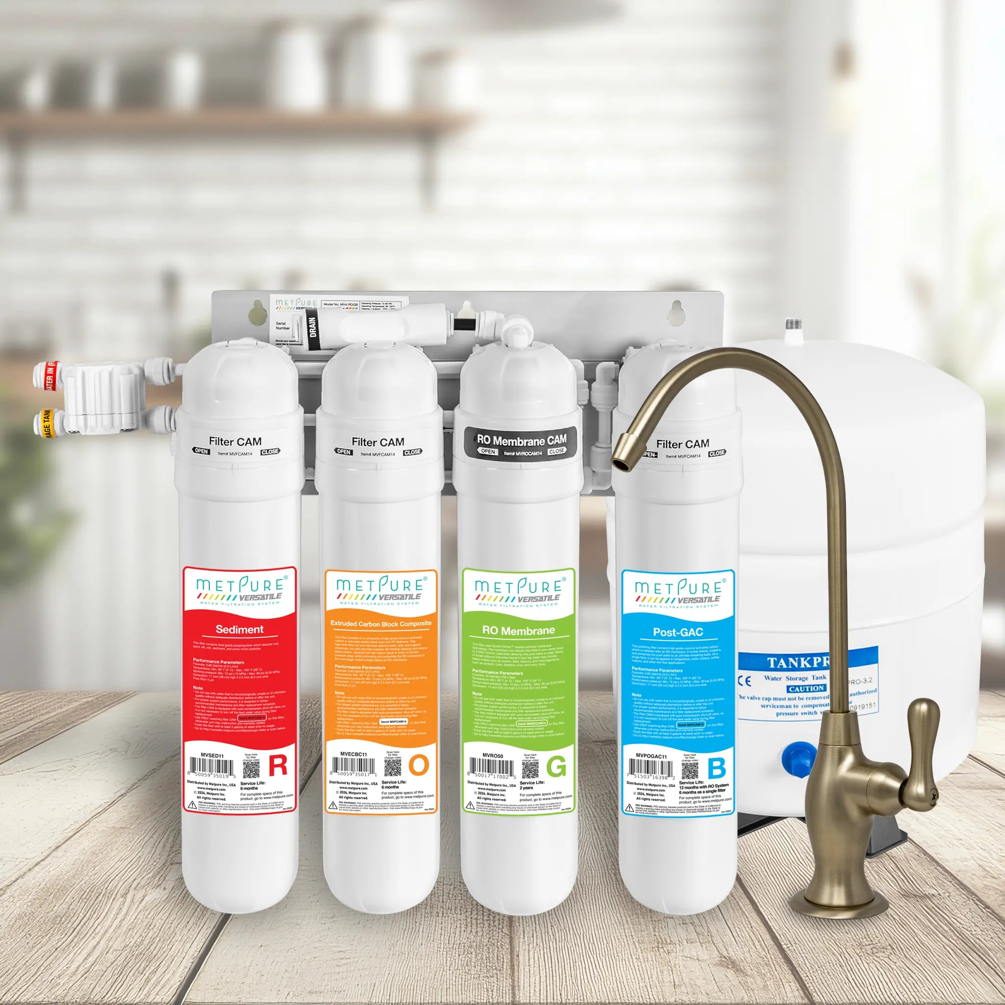 4 Stage Quick Twist Whole House Water Filtration System. Metpure Versatile Customizable Reverse Osmosis RO Water Filtration System. Complete System With Hardware, Filters, Storage Tank, and Faucet. (Select Your System Type and Faucet) - Image 43