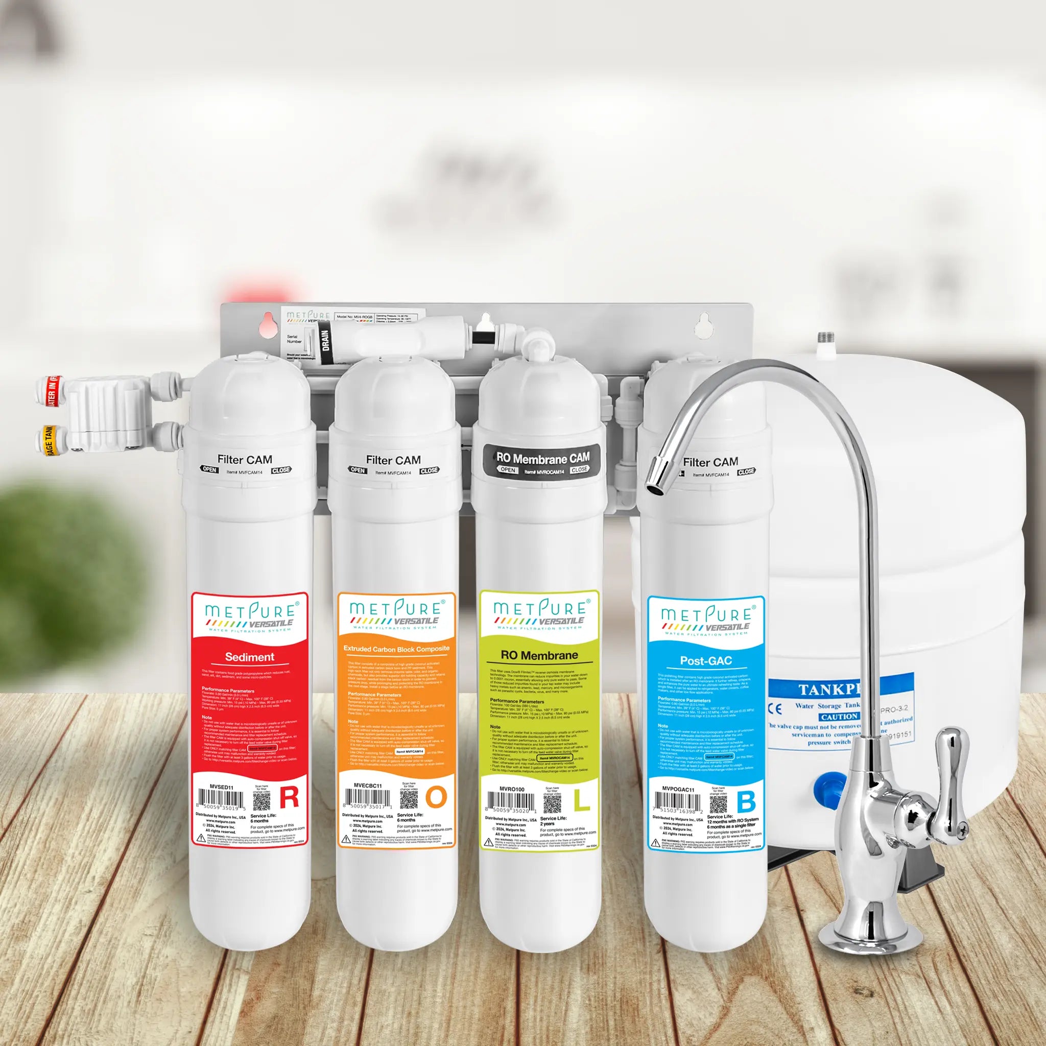 4 Stage Quick Twist Whole House Water Filtration System. Metpure Versatile Customizable Reverse Osmosis RO Water Filtration System. Complete System With Hardware, Filters, Storage Tank, and Faucet. (Select Your System Type and Faucet) - Image 60
