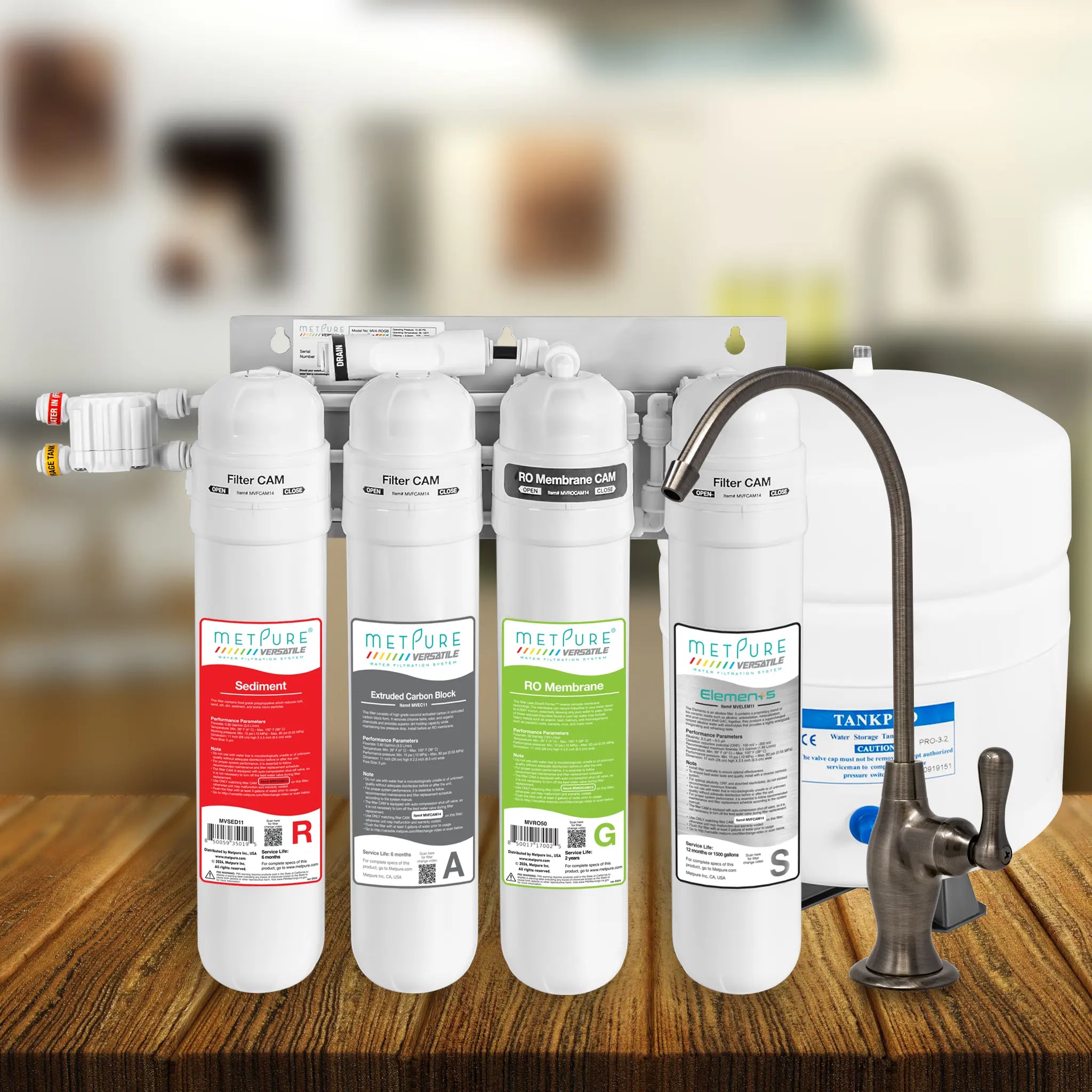 4 Stage Quick Twist Whole House Water Filtration System. Metpure Versatile Customizable Reverse Osmosis RO Water Filtration System. Complete System With Hardware, Filters, Storage Tank, and Faucet. (Select Your System Type and Faucet) - Image 95