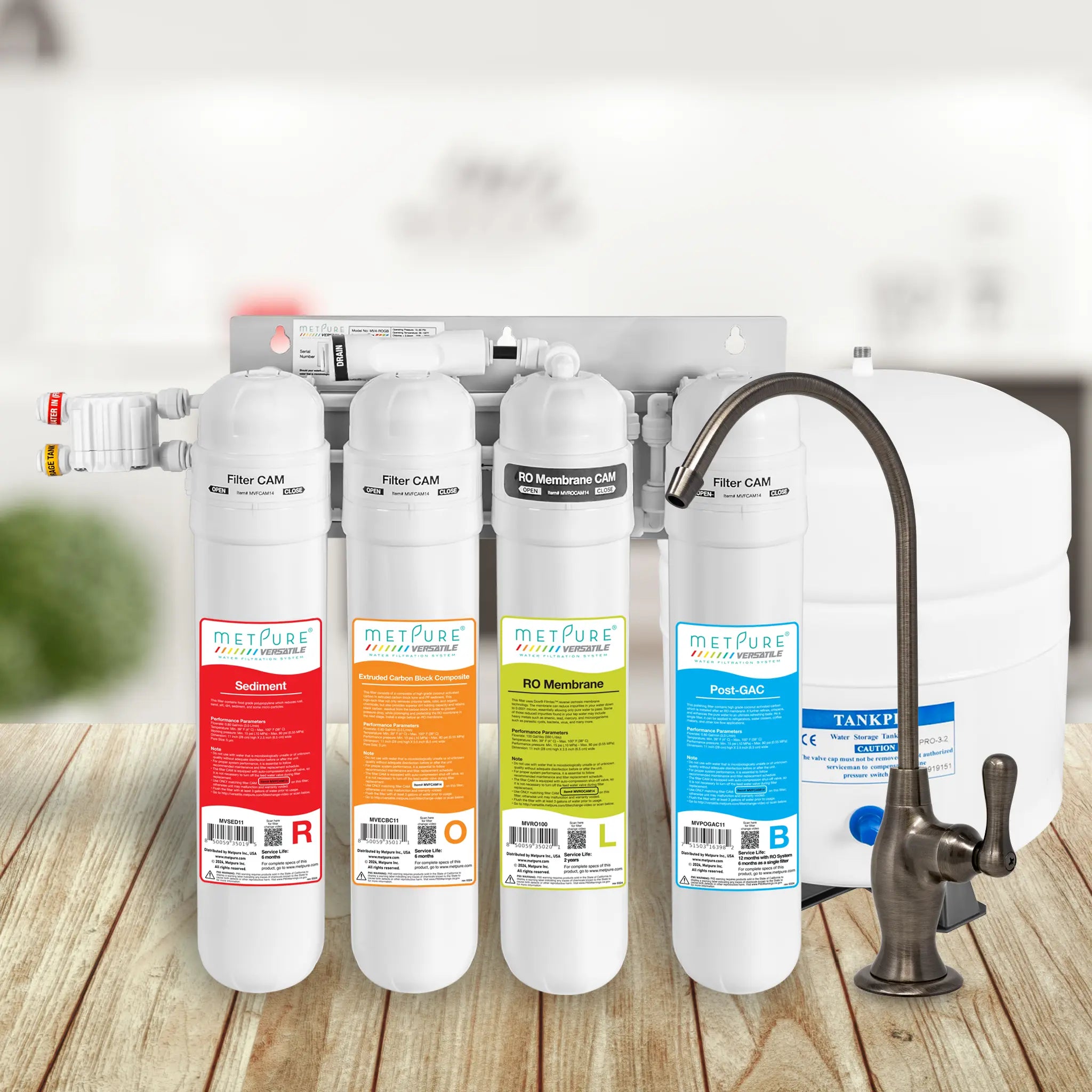 4 Stage Quick Twist Whole House Water Filtration System. Metpure Versatile Customizable Reverse Osmosis RO Water Filtration System. Complete System With Hardware, Filters, Storage Tank, and Faucet. (Select Your System Type and Faucet) - Image 70
