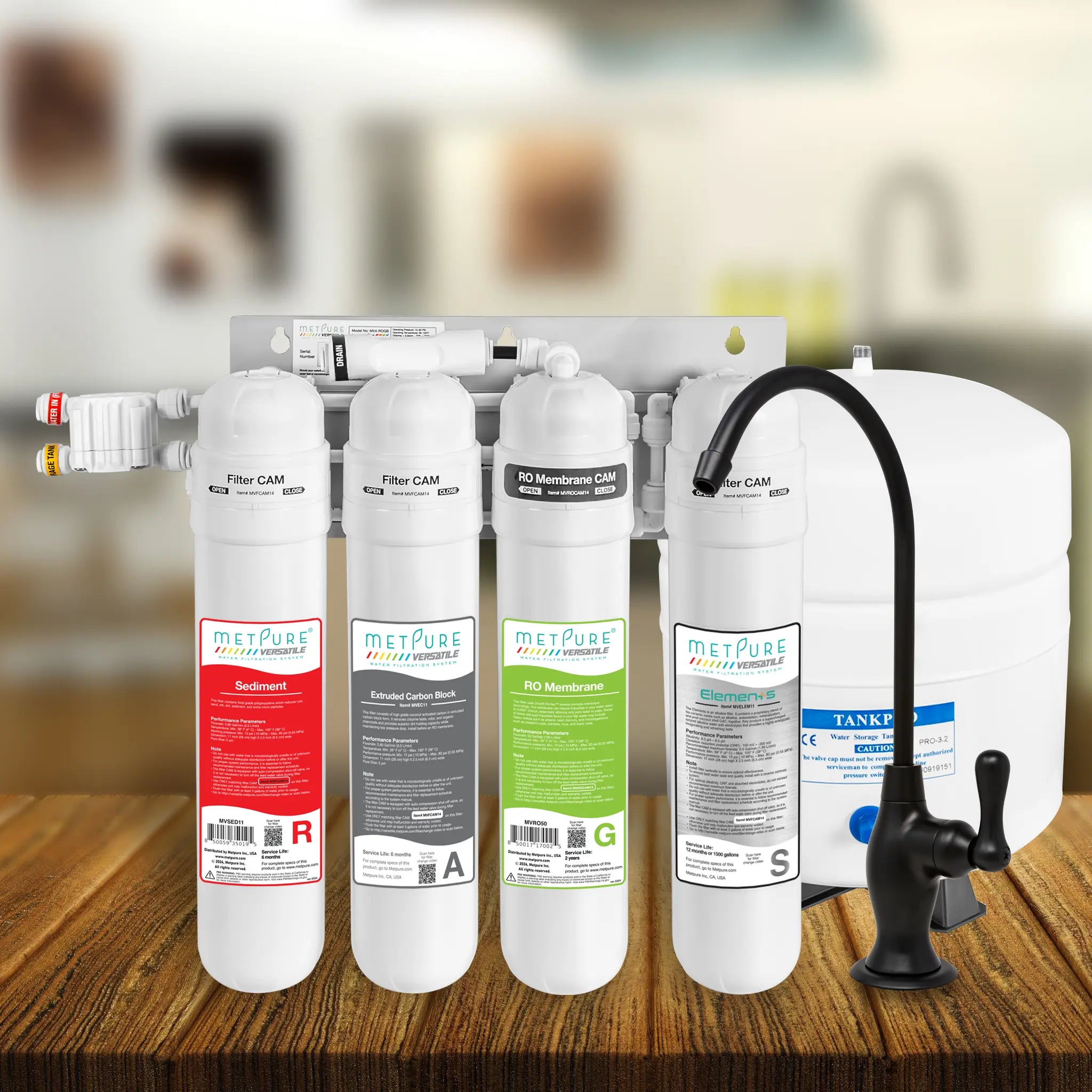4 Stage Quick Twist Whole House Water Filtration System. Metpure Versatile Customizable Reverse Osmosis RO Water Filtration System. Complete System With Hardware, Filters, Storage Tank, and Faucet. (Select Your System Type and Faucet) - Image 85