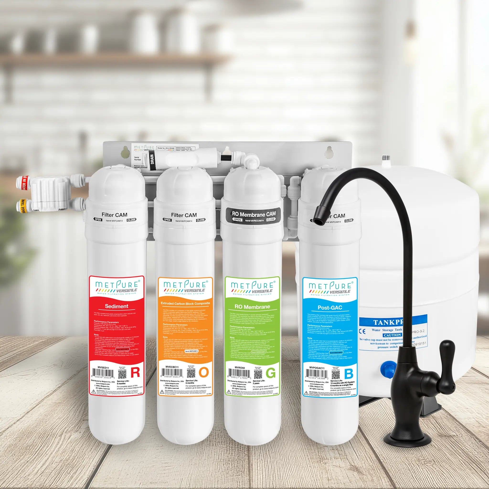 4 Stage Quick Twist Whole House Water Filtration System. Metpure Versatile Customizable Reverse Osmosis RO Water Filtration System. Complete System With Hardware, Filters, Storage Tank, and Faucet. (Select Your System Type and Faucet) - Image 33