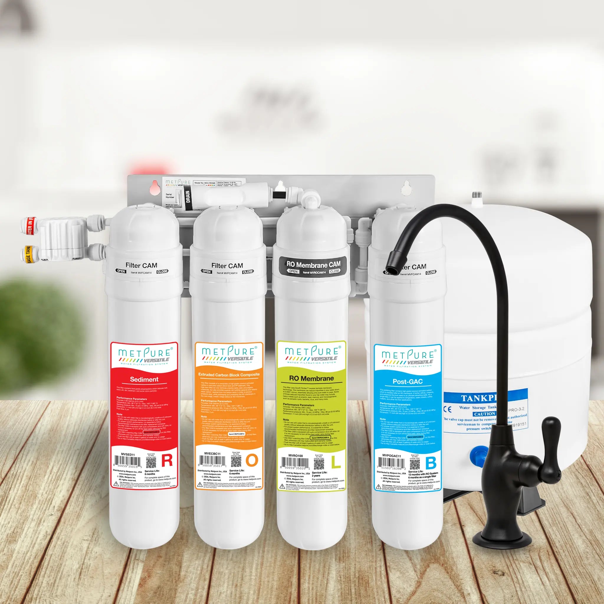 4 Stage Quick Twist Whole House Water Filtration System. Metpure Versatile Customizable Reverse Osmosis RO Water Filtration System. Complete System With Hardware, Filters, Storage Tank, and Faucet. (Select Your System Type and Faucet) - Image 62
